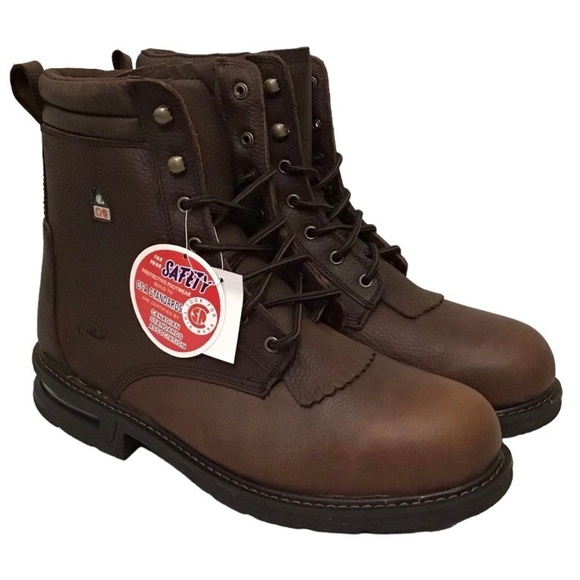 Roper 14EE NEW Work Boots Mens Tumbled Leather Lace Brown 09-020-1431-0775 - Picture 1 of 12
